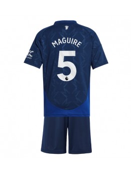 Manchester United Harry Maguire #5 Auswärts Trikotsatz für Kinder 2024-25 Kurzarm (+ Kurze Hosen)